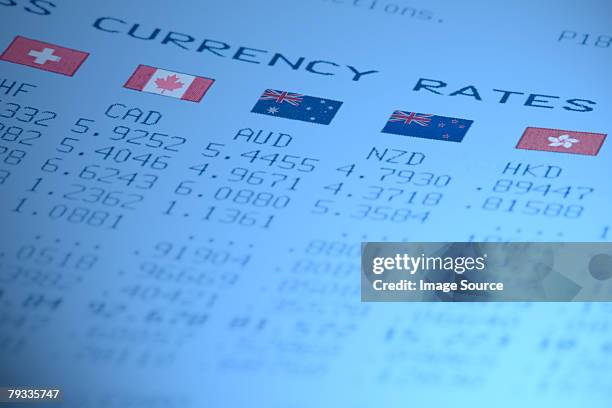currency exchange rates - new zealand exchange stock pictures, royalty-free photos & images