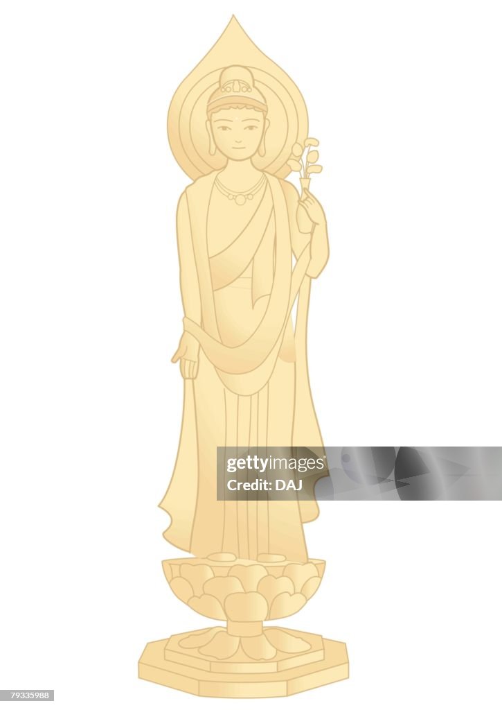 Statue of the Goddess of Kannon, front view, Japan