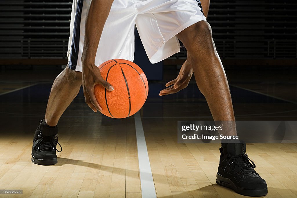 Legs of a basketball player