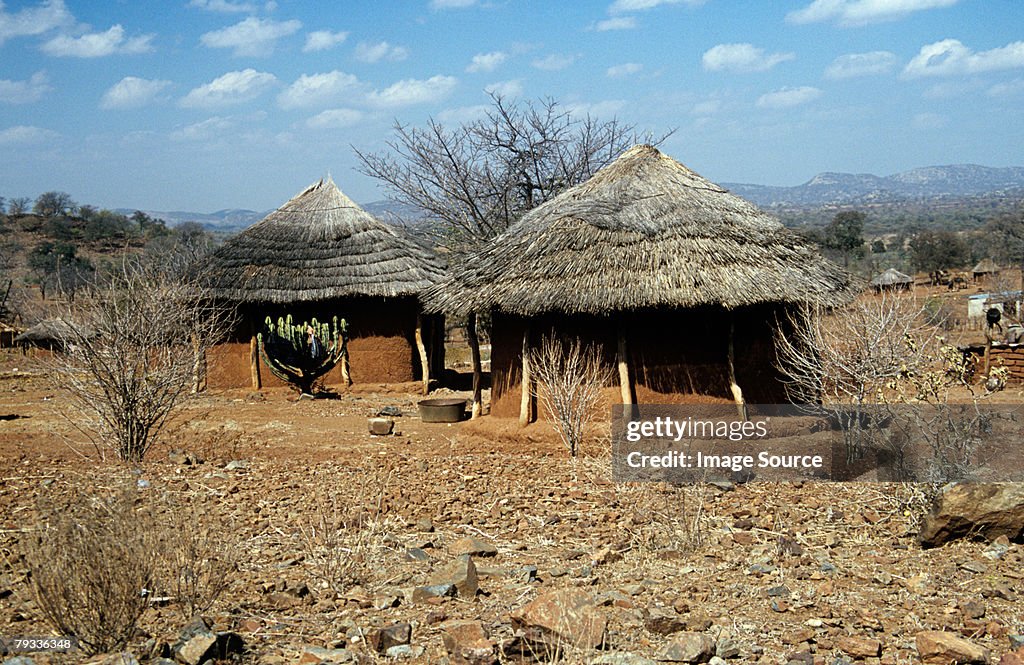 Boue de huttes au zimbabwe