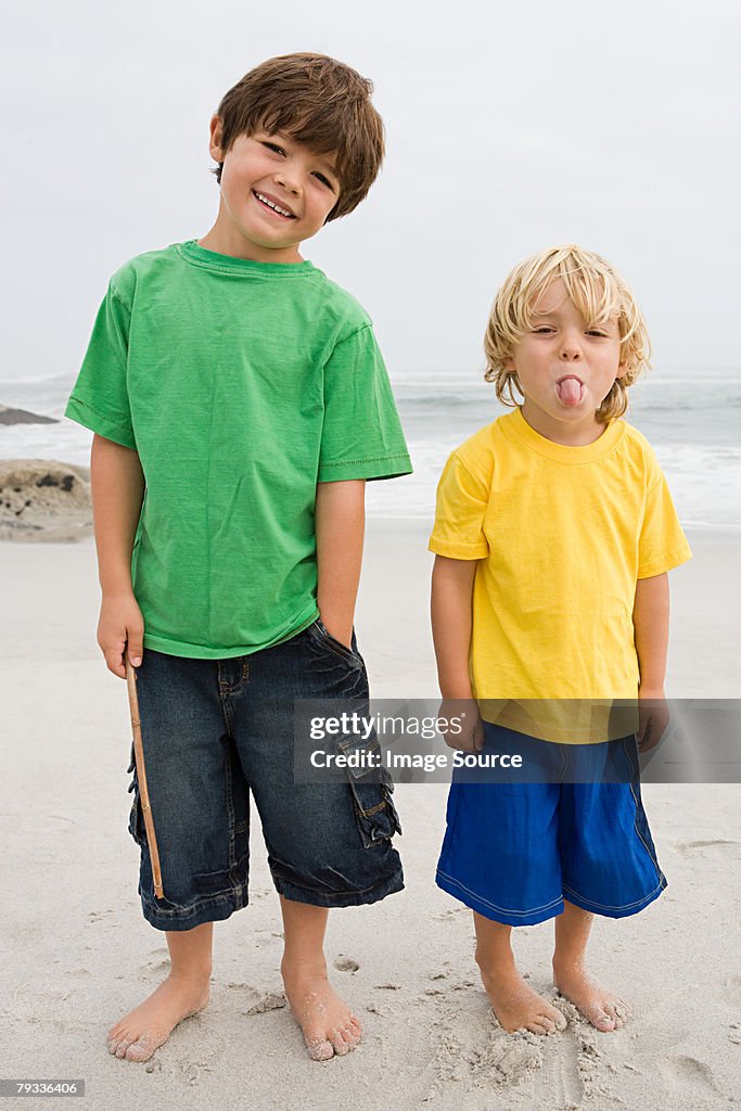 Two boys on a beach