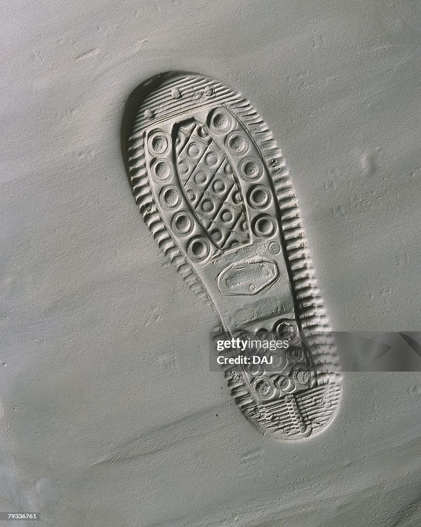 Plaster Craft of Footprint, High Angle View