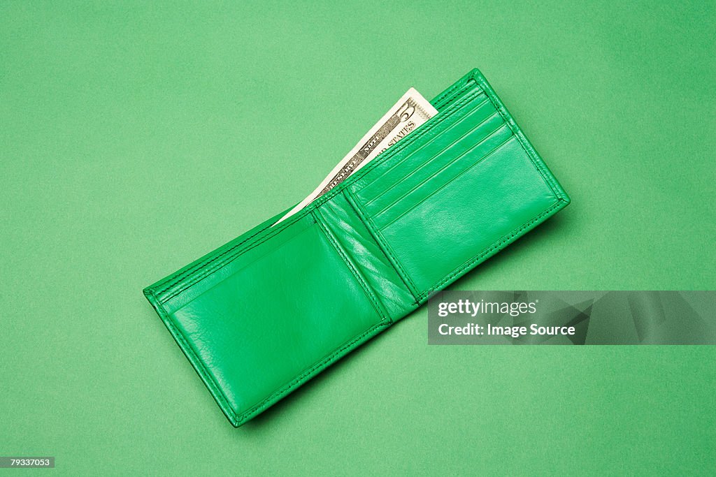 A green wallet