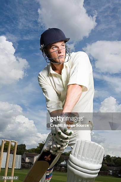 portrait of a batter - cricket bat stock pictures, royalty-free photos & images