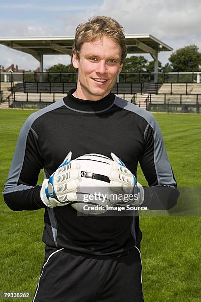 portrait of a goalkeeper - soccer player stock pictures, royalty-free photos & images