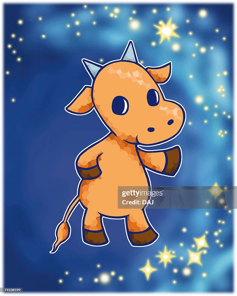 Image of Astrology sign, Taurus, front view, differential focus