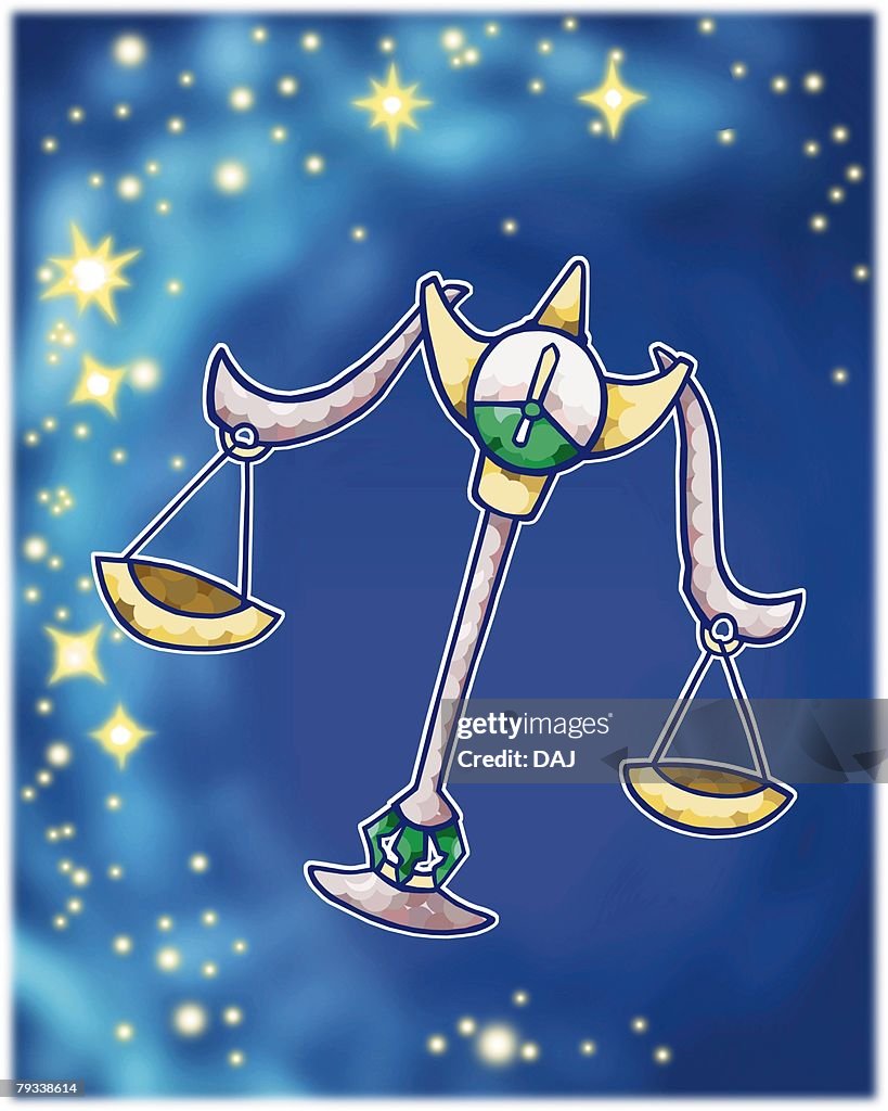Image of Astrology sign, Libra, front view, differential focus