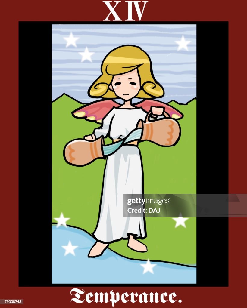 Temperance, tarot card, front view