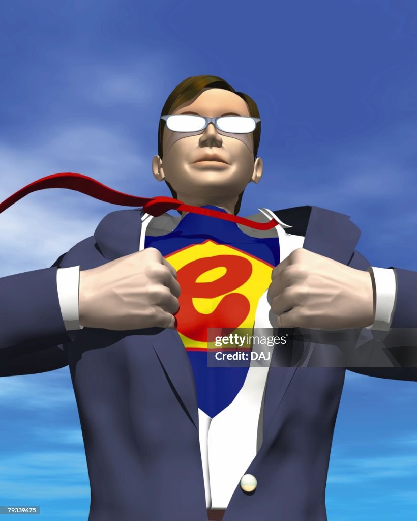 Superman, CG, 3D, Illustration, Low Angle View