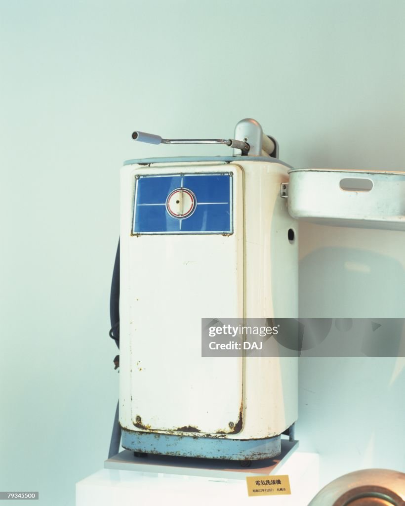 An antique washing machine