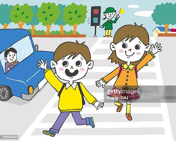 Kids Crossing Road Stock Illustrations – 741 Kids Crossing Road Stock  Illustrations, Vectors & Clipart - Dreamstime