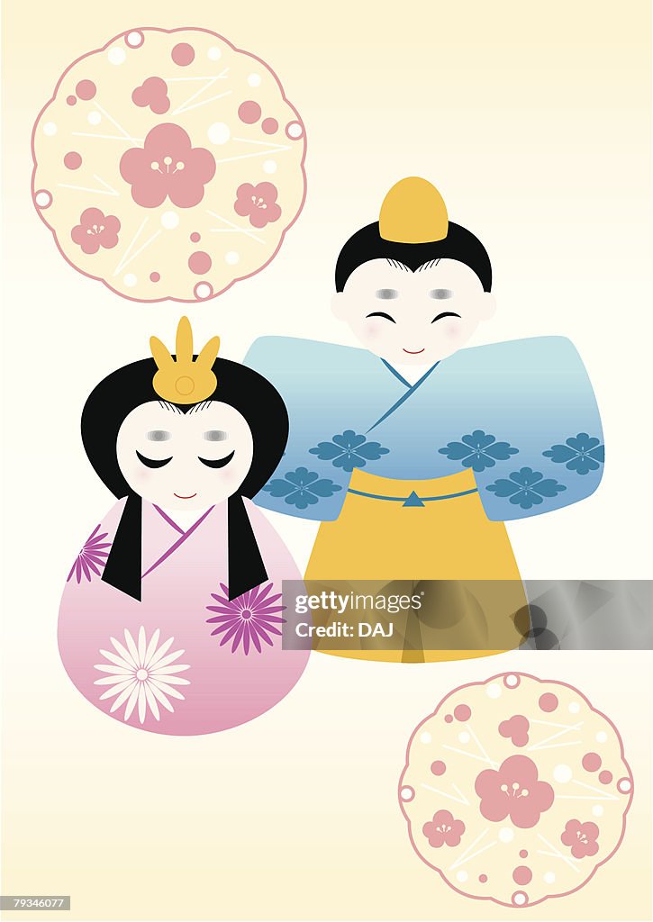 Japanese Dolls, Painting, Illustration, Illustrative Technique