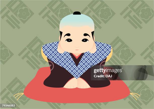fukusuke doll, painting, illustration, illustrative technique - taking a bow stock illustrations