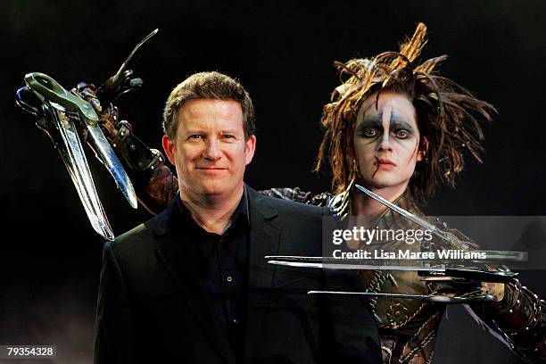 Director Matthew Bourne poses with dancer Matthew Malthouse during a press call for his latest stage production of "Edward Scissorhands" at the...