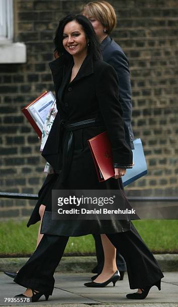 Housing and Planning minister Caroline Flint arrives for prime minister Gordon Brown's weekly cabinet meeting at Downing Street on January 29, 2008...