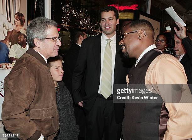 Universal's Ron Meyer, his son Eli, producer Scott Stuber and actor Martin Lawrence arrive at the premiere of Universal's "Welcome Home Roscoe...