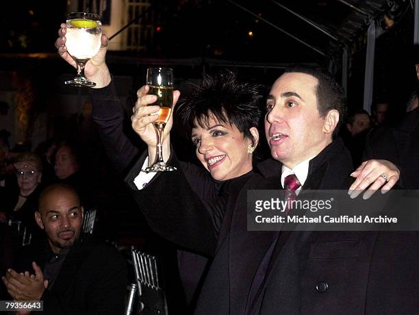 Liza Minnelli and David Gest toast at their engagement party at Mondrian in West Hollywood, Calif., hosted by CNN's Larry King and life insurance...