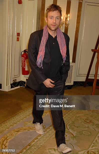 Damon Albarn attends The South Bank Awards 2008 held at the Dorchester Hotel on January 29, 2008 in London, England.