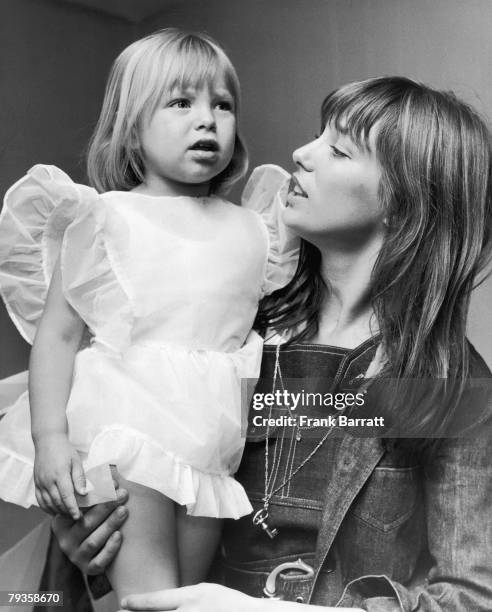 English actress and singer Jane Birkin with her daughter Kate , at the Children's Dancing Matinee at the Theatre Royal Adelphi, The Strand, 3rd July...