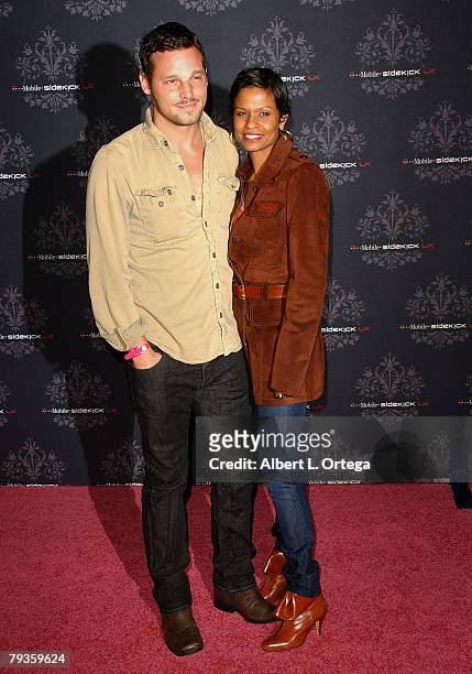 Actor Justin Chambers and wife Keisha arrive at the The Los Angeles launch event for the T-MOBILE SIDEKICK LX at The Clubhouse in Griffith Park's...