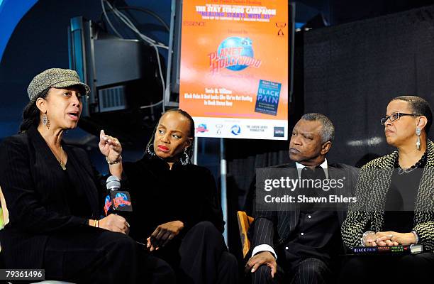 Qubilah Shabazz, Susan L. Taylor, Butch Lewis and Terrie Williams attend a panel discussion of Williams' new book "Black Pain: It Just Looks Like...