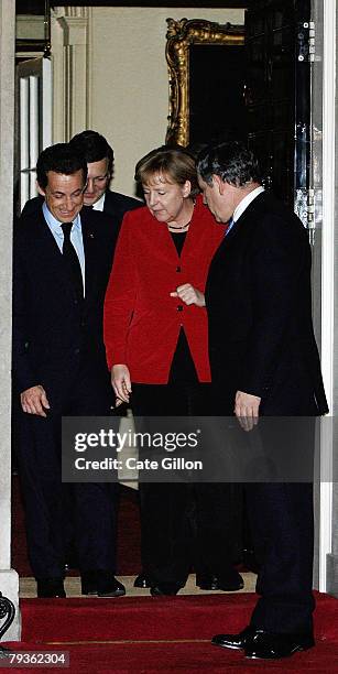 French President Nicolas Sarkozy, European Commission President Jose Manuel Barroso, German Chancellor Angela Merkel and Prime Minister Gordon Brown...