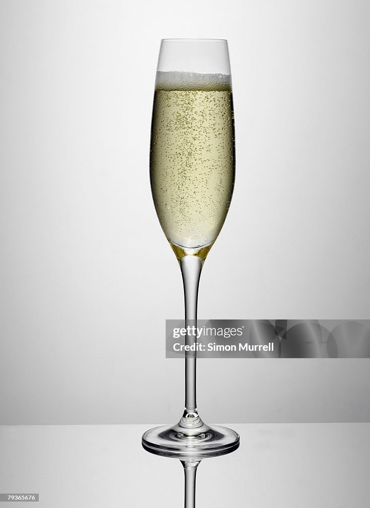 Glass of champagne indoors