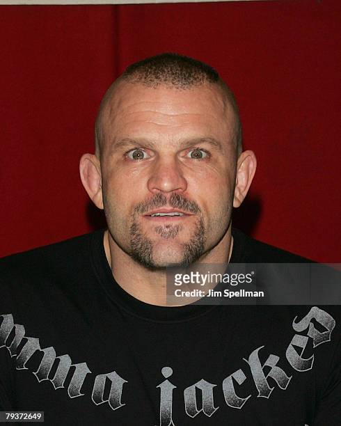 Chuck Liddell Signs his New Book "Iceman: My Fighting Life" at Bookends on January 29, 2008 in Ridgewood, New Jersey.