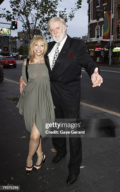 Singer Barry Crocker and Katie Manning attend the Sydney launch for I.N.C International Artist Management at Will & Toby's on January 30, 2008 in...