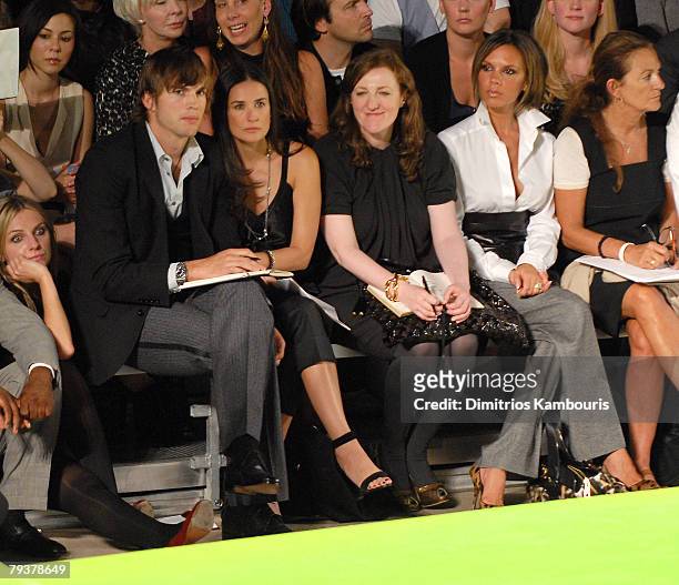 Ashton Kutcher, Demi Moore, Glenda Bailey and Victoria Beckham