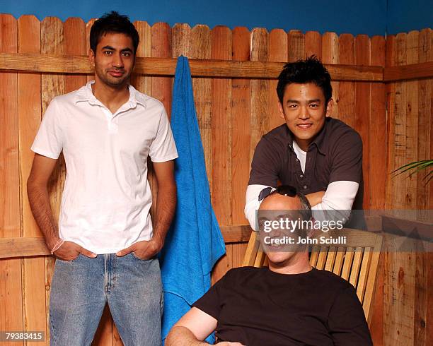 Kal Penn, Danny Leiner, director, and John Cho