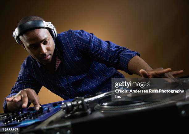 African American Male Dj Spinning Records High-Res Stock Photo