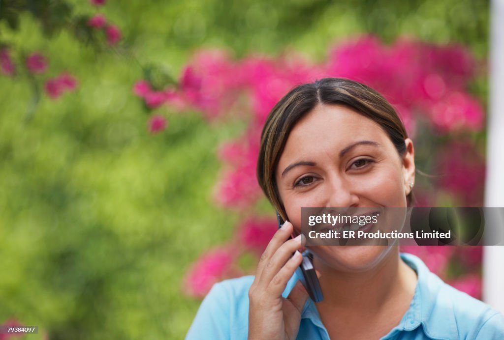 Woman talking on cell phone