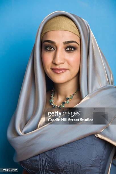 middle eastern woman wearing head scarf - beautiful armenian women stock pictures, royalty-free photos & images