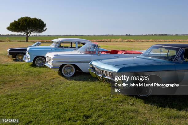 row of low rider show cars - car show ストックフォトと画像