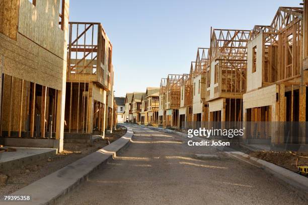road through residential construction site - housing development photos stock pictures, royalty-free photos & images