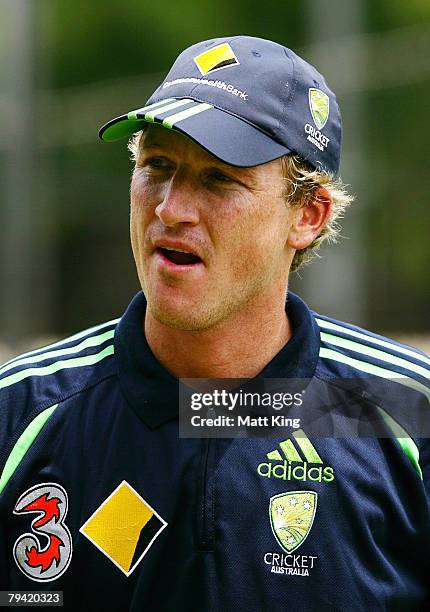 Brad Haddin of the New South Wales Blues speaks to the media during a press conference at the Sydney Cricket Ground on January 31, 2008 in Sydney,...