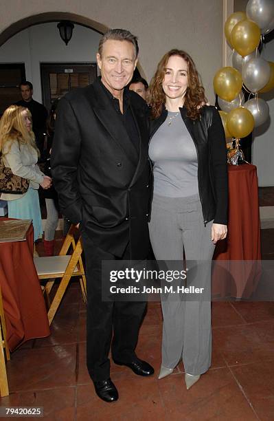 John Phillip Law and Susie Joachim attend the dedication of the new Stanley Kramer Theater at the Sunset Gower Studios on January 30, 2008 in...