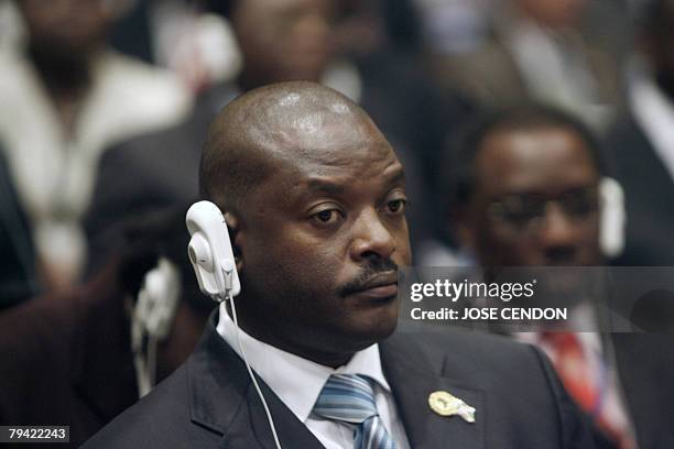Burundian President Pierre Nkurunziza attends 31 January 2008 the opening of the 10th African Union summit in Addis Ababa. African Union heads of...