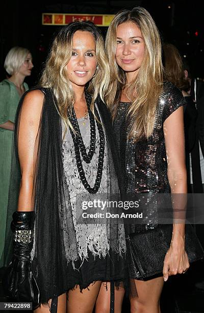 Pip Edwards and Maria Ricov attend the Harper's Bazaar 10th Anniversary Party at the Oxford Arts Factory on January 31, 2008 in Sydney, Australia.