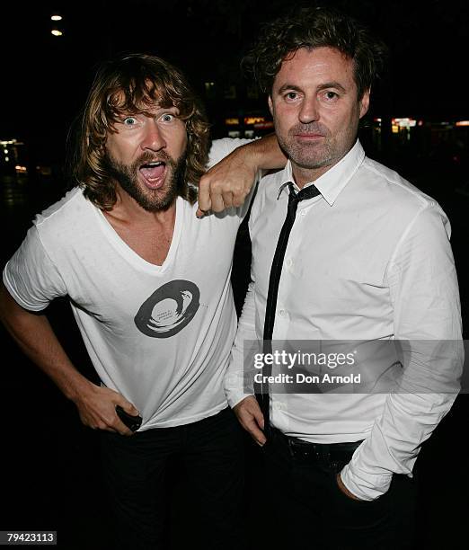 Damon Downey and Black Angus attend the Harper's Bazaar 10th Anniversary Party at the Oxford Arts Factory on January 31, 2008 in Sydney, Australia.