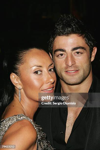 Terry Biviano and rugby player Anthony Minnichello attend the Harper's Bizarre 10th Anniversary party at the Oxford Arts Factory on January 31, 2008...