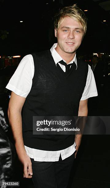 Brian McFadden arrives at the Harper's Bizarre 10th Anniversary party at the Oxford Arts Factory on January 31, 2008 in Sydney, Australia.