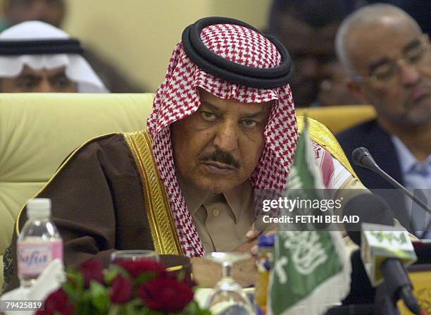 Saudi Interior Minister Prince Nayef bin Abdul Aziz al-Saud attends the closing session of the 25th Arab Interior Minister's meeting in Tunis 31...