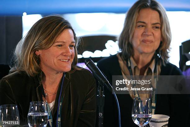 Cinemaphotographer Ellen Kuras and Director/Writer/Producer Marina Zenovich at the Women in Film panel at 350 Main Street on January 20, 2008 in Park...