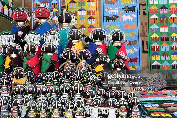 african beaded dolls. grahamstown, eastern cape province province, south africa - grahamstown stock pictures, royalty-free photos & images