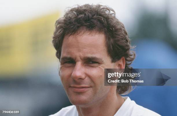 Austrian racing driver Gerhard Berger, driver of the Scuderia Ferrari SpA SEFAC Ferrari F1/87/88C Ferrari 033E 1.5 V6t pictured during the 1988...