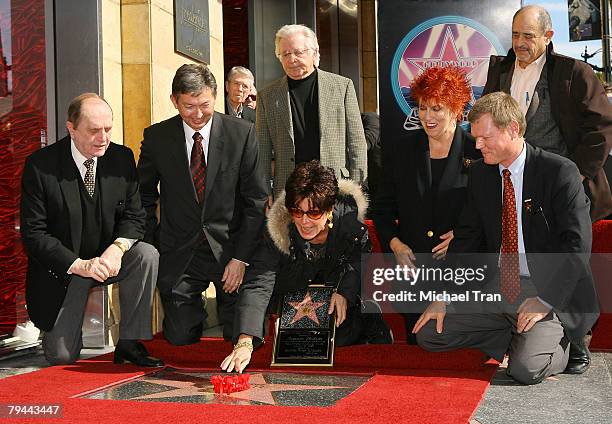 Actor Bob Newhart, Leron Gubler, actress Tina Sinatra, actor Arte Johnson, John Pleshette, Jeffrey C. Biggs and actress Marcia Wallace attend the...