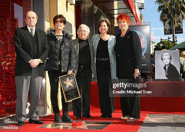 Actor Bob Newhart, actress Tina Sinatra, actor Arte Johnson, president/ceo of Frederick's of Hollywood Linda LoRe and actress Marcia Wallace attend...