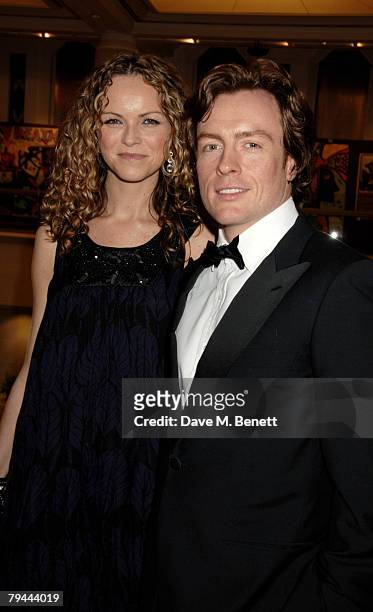 Toby Stephens and wife Anna-Louise Plowman attend the Morgan Stanley Great Britons 2008, at the Guildhall on January 31, 2008 in London, England.